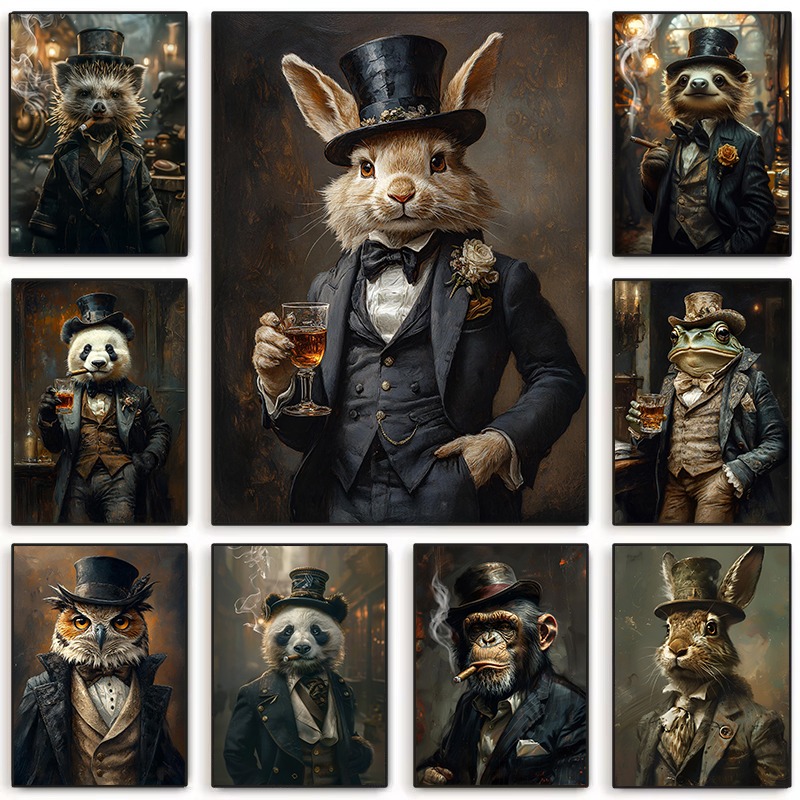 Pet Portrait Custom - Renaissance Animal Portraits Canvas Print Gentleman